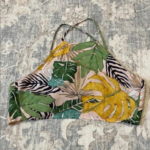 Forever 21 Tropical Print Top in Green and Yellow